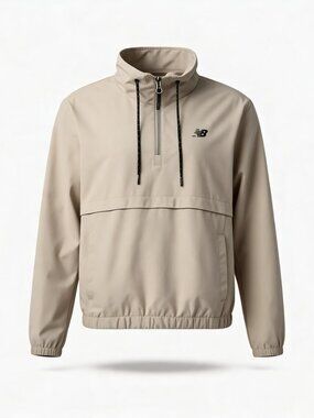 New Balance Made in USA Anorak  Tan Half-Zip Pullover with Kangaroo Pocket